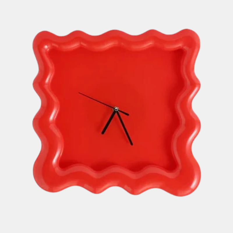 Horloge Murale Minimaliste Moderne en ABS 30 cm Élégante et Silencieuse Horloges murales Electro Paris Rouge