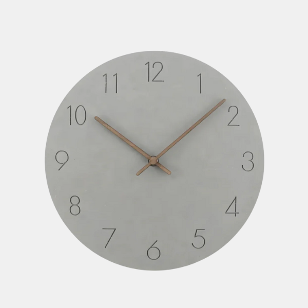 Horloge Murale Minimaliste en Bois – Horloge Silencieuse à Chiffres 3D pour Salon Horloges murales Electro Paris Gris