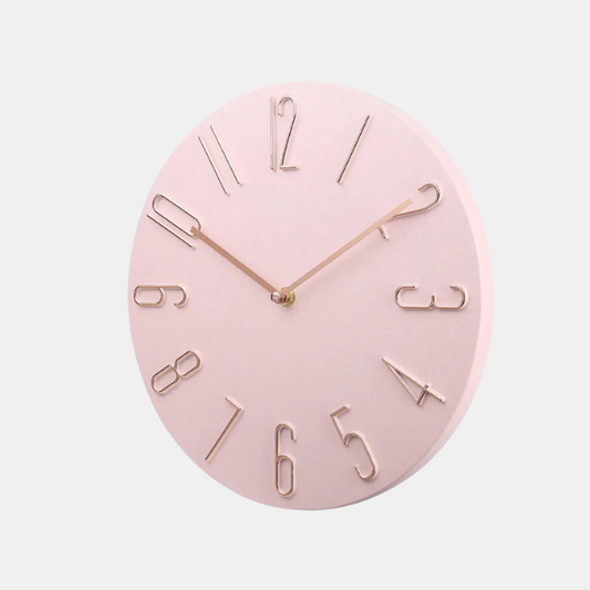 Horloge Murale Moderne et Colorée – Grande Œuvre d'Art Géométrique en Métal pour Salon Décoration murale Electro Paris Rose