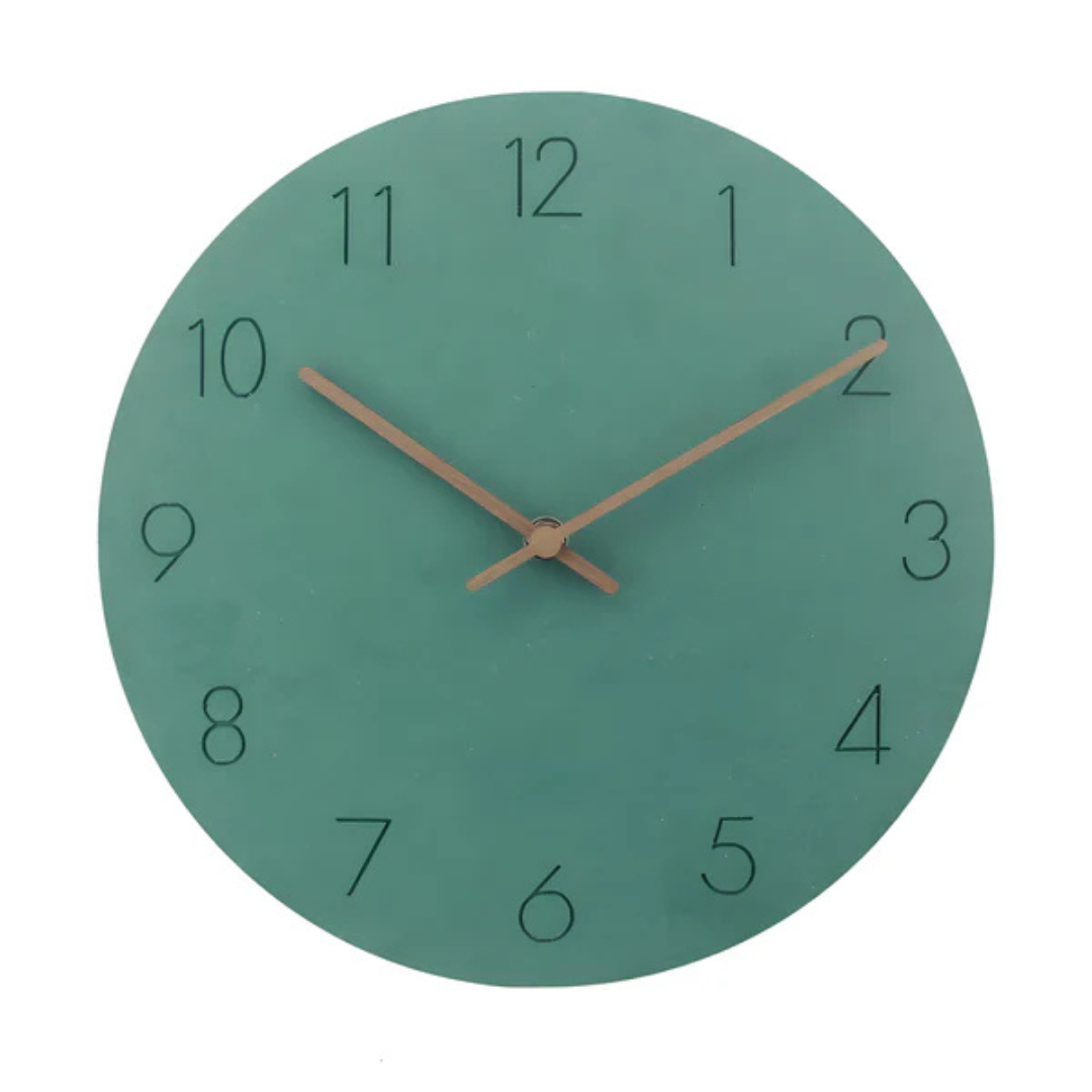 Horloge Murale Silencieuse Minimaliste au Style Moderne Wall clock Electro Paris Vert