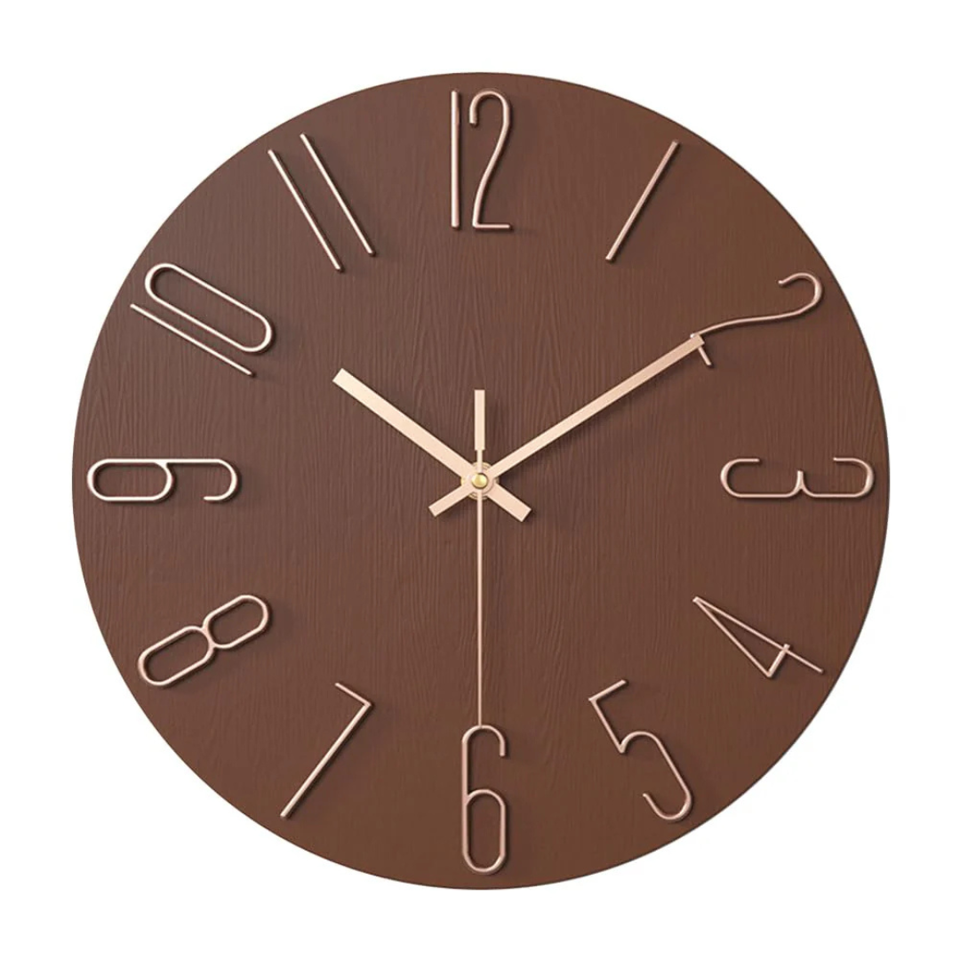 Horloge Murale Minimaliste pour Intérieurs Modernes Wall clock Electro Paris Marron