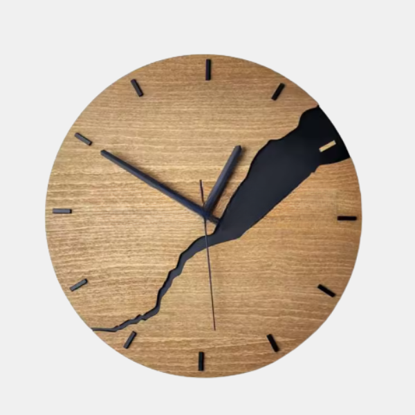 Horloge murale en bois fendu – Style rustique et silencieuse Zegary ścienne Electro Paris D