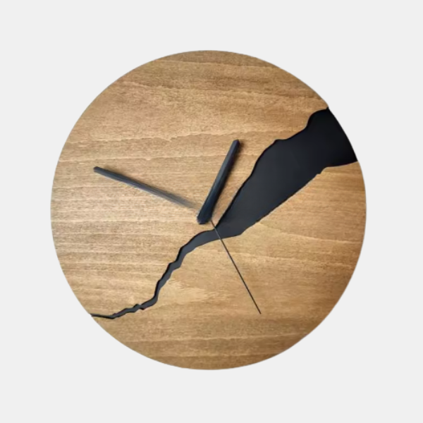 Horloge murale en bois fendu – Style rustique et silencieuse Zegary ścienne Electro Paris