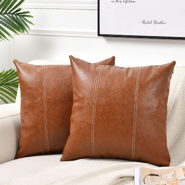 Housse De Coussin En Cuir Élégante Et Durable Accent Décoratif Pour La Maison Electro Paris