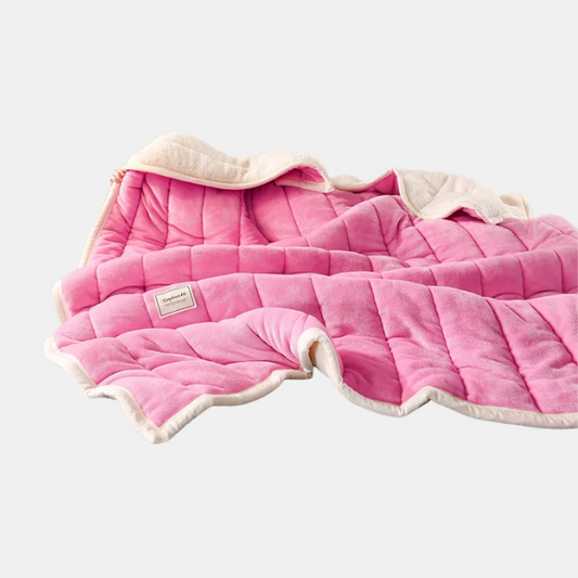 Housse Moelleuse pour Couverture Lestée – Couette Zippée en Sherpa Polaire Literie Electro Paris Rose 120x200cm