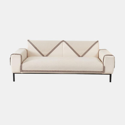 Housse de Canapé Texture Lin pour Salon – Protecteur de Canapé Antidérapant Anti-Rayures Housses de canapé Electro Paris Blanc 70 x 70 cm