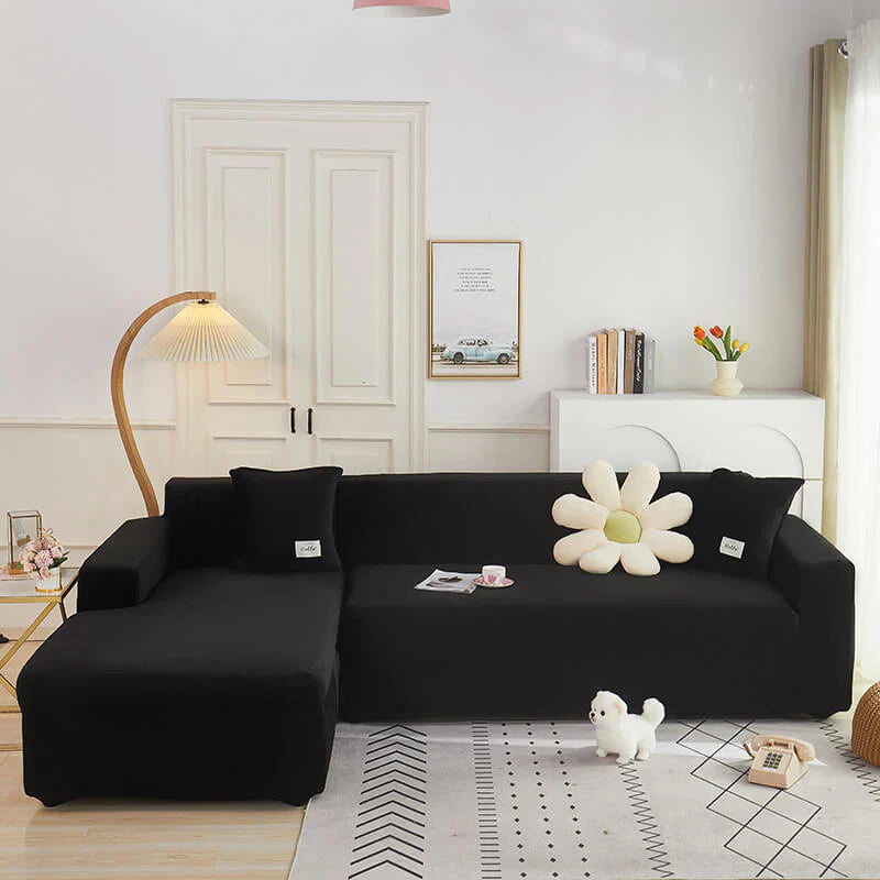 Housse de Canapé d'Angle en Velours Extensible – Housse Moelleuse pour Meubles de Salon Housses de canapé Electro Paris