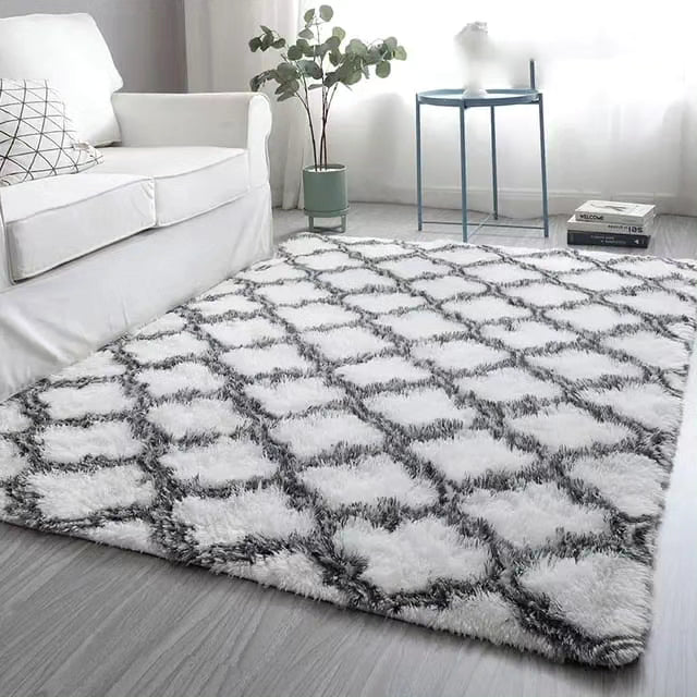 Tapis Fluffy Doux 5 × 8 Pour Salon, Chambre Ou Espace De Détente Confortable Et Élégant Rugs Electro Paris B