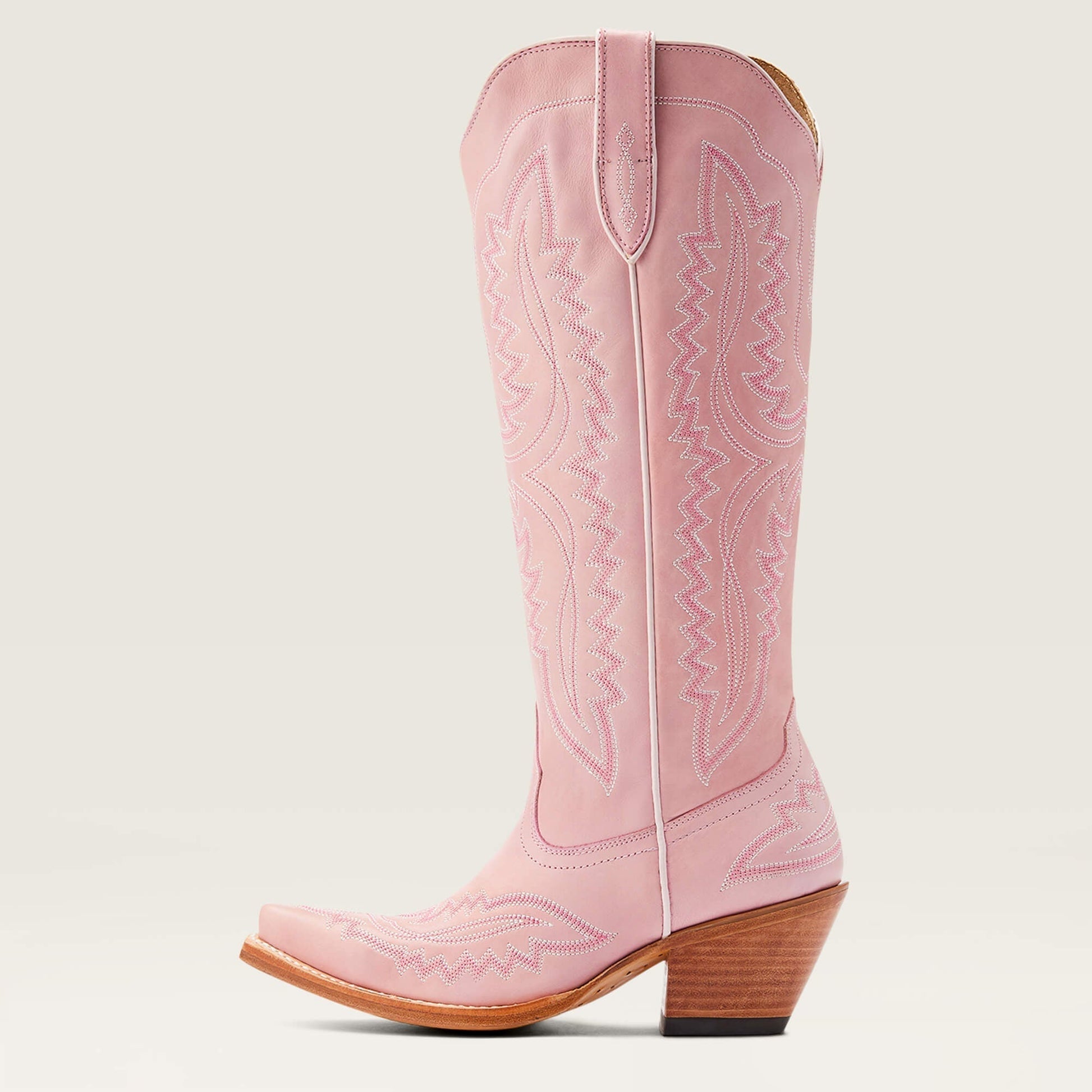 Bottes Western Style Cowgirl En Cuir Pleine Fleur Avec Fermeture Zippée Intérieure Et Talon Confortable Women Boots Electro Paris Rosa 35