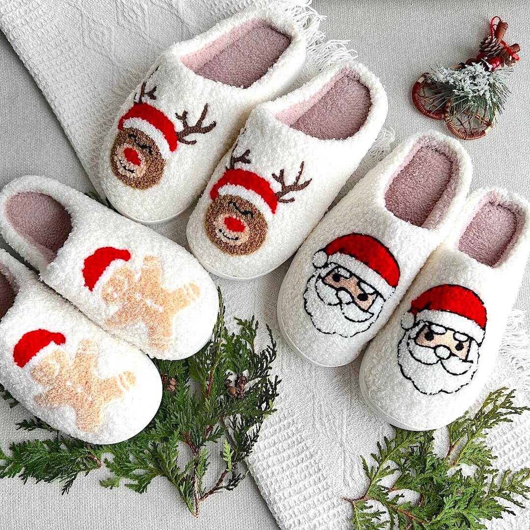 Chaussons de Noël Joyeux Avec Motifs Festifs Pour Confort Et Esprit Des Fêtes Slippers Electro Paris