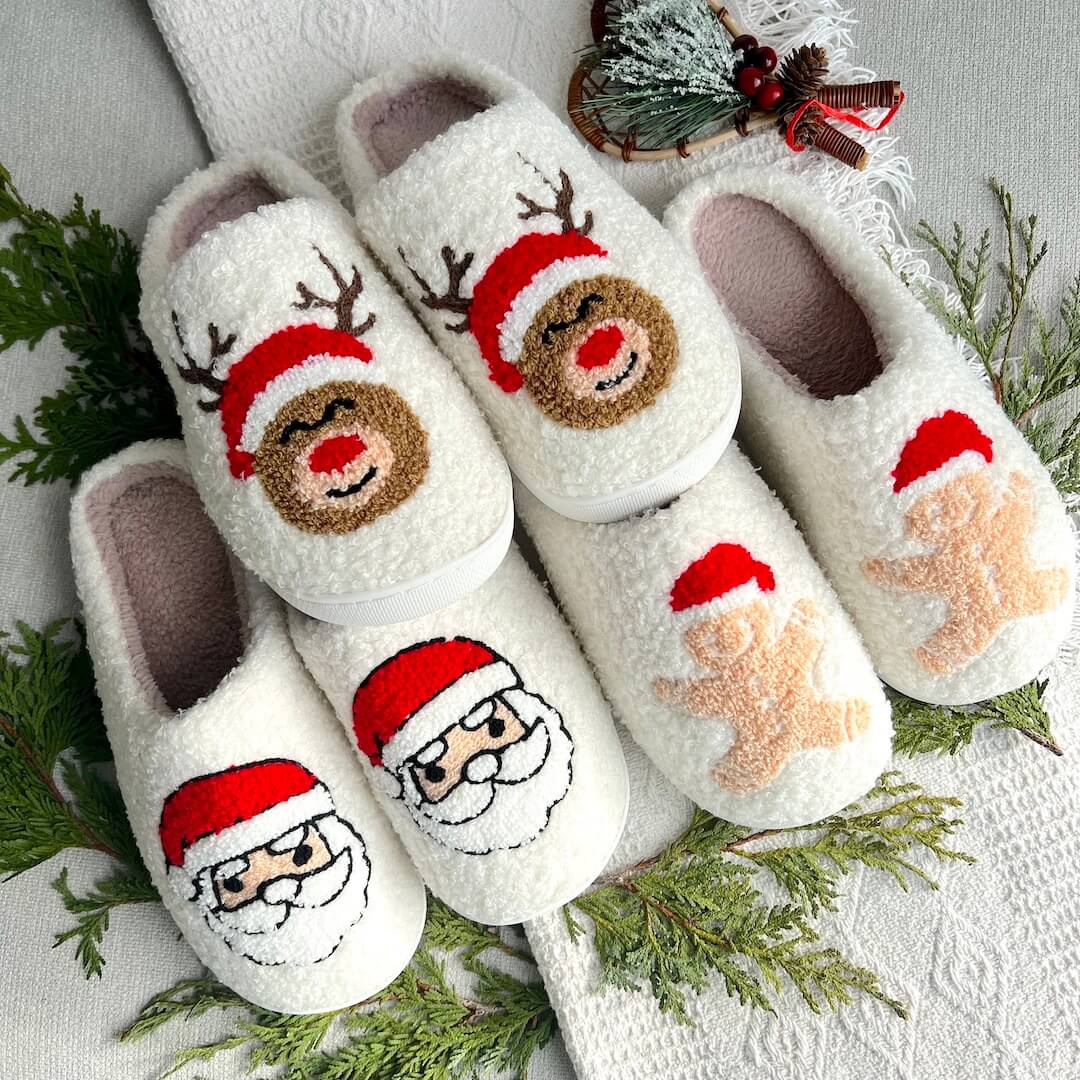 Chaussons de Noël Joyeux Avec Motifs Festifs Pour Confort Et Esprit Des Fêtes Slippers Electro Paris