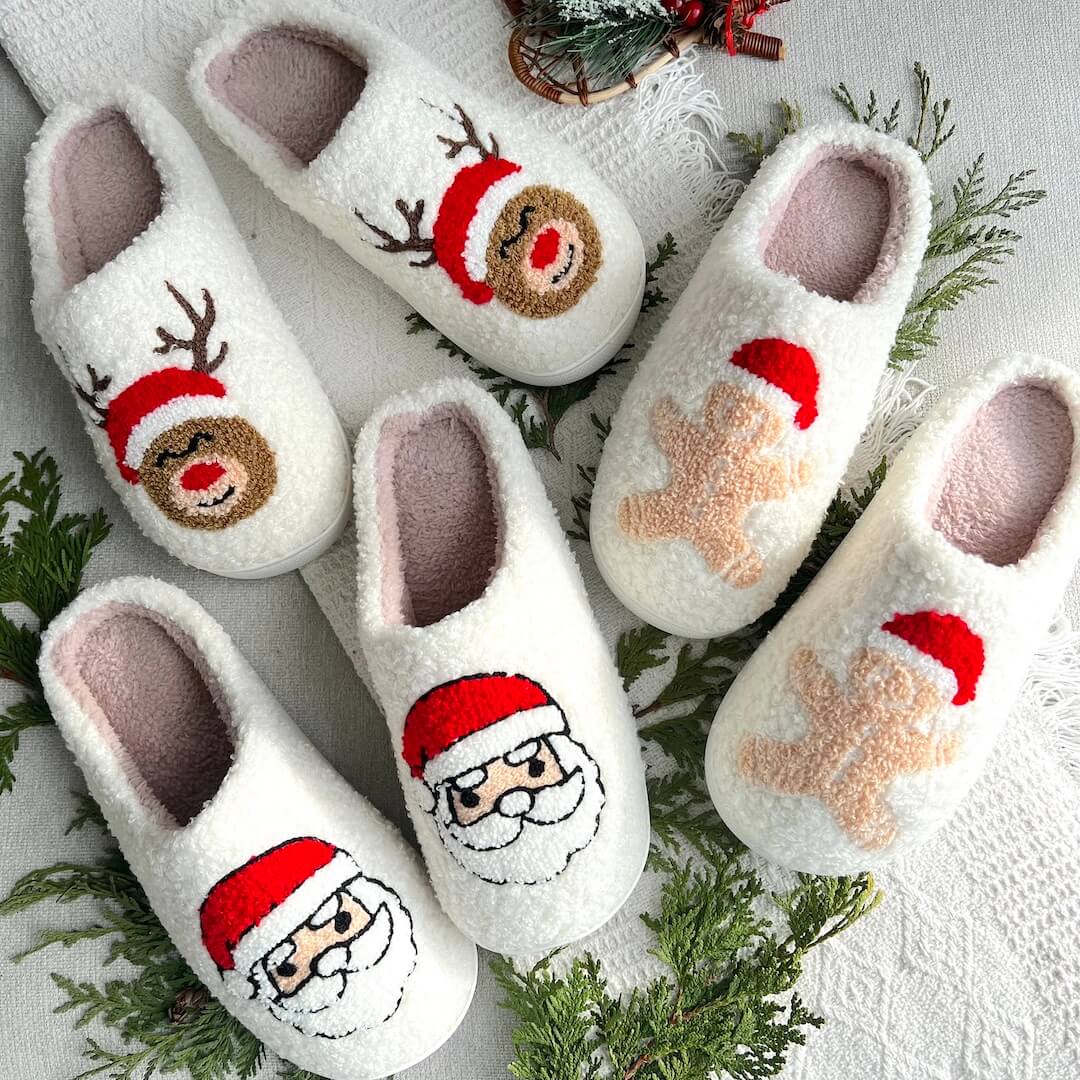 Chaussons de Noël Joyeux Avec Motifs Festifs Pour Confort Et Esprit Des Fêtes Slippers Electro Paris