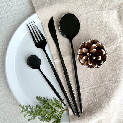 Service De Couverts Modernes Noirs 24 Pièces Pour Table Élégante Et Contemporaine Flatware Electro Paris