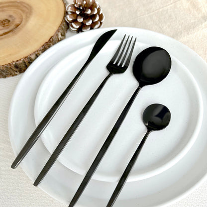 Service De Couverts Modernes Noirs 24 Pièces Pour Table Élégante Et Contemporaine Flatware Electro Paris