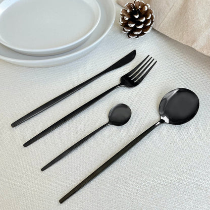 Service De Couverts Modernes Noirs 24 Pièces Pour Table Élégante Et Contemporaine Flatware Electro Paris