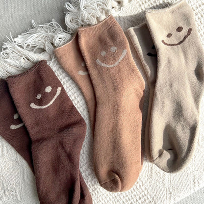 Chaussettes Confortables Pour Femme Et Homme Avec Motif Happy Face Coloré Et Lot Multi-Paires Socks Electro Paris Ensemble Taupe-Café-Marron Taille unique