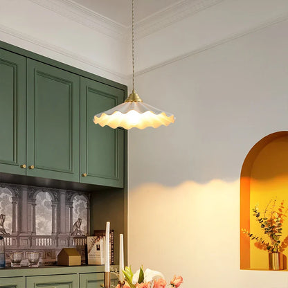 Suspension Lumineuse Scandinave En Céramique LED Lighting Electro Paris Cordon doré (sans fixation en bois)