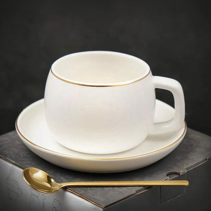 Tasse À Thé – Service En Porcelaine Fine Avec Tasses Et Soucoupes Élégantes Tea cup Electro Paris Blanc Ensemble 3 pièces