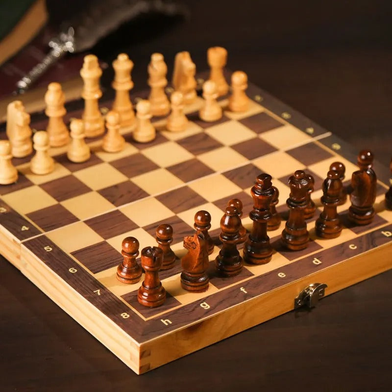 Jeu D’Échecs Magnétique En Bois Pliable Avec Pièces Stabilisées Pour Voyage Et Maison Chess Electro Paris