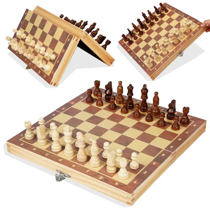 Jeu D’Échecs Magnétique En Bois Pliable Avec Pièces Stabilisées Pour Voyage Et Maison Chess Electro Paris