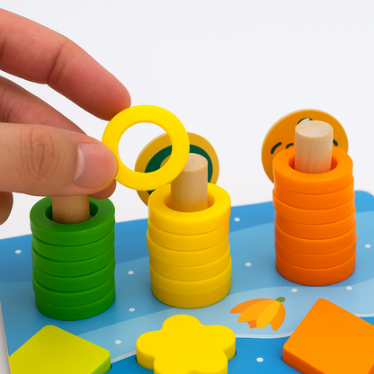 Tableau d'Activités en Bois pour Tout-Petits – Planche Montessori pour la Motricité Fine Jouets d'apprentissage et éducatifs Electro Paris