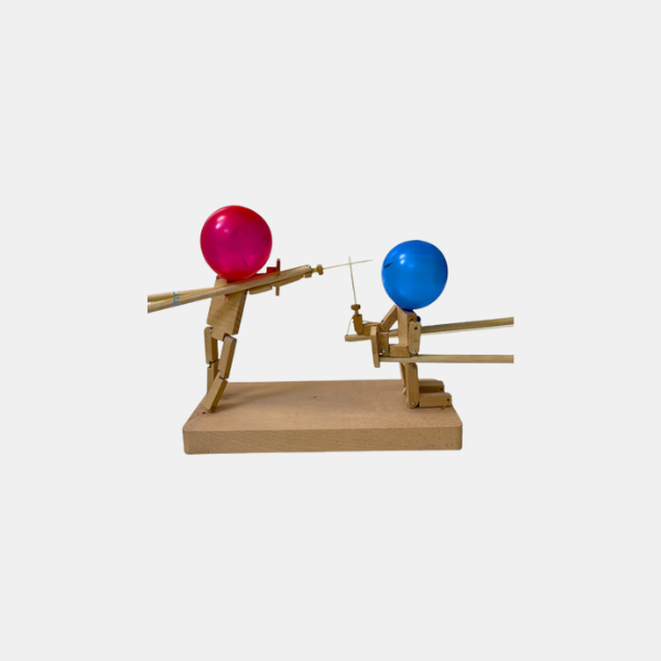 Jeu de Combat de Marionnettes en Bois – Jouet Interactif de Ballons de Combat pour Deux Joueurs Jouets et jeux Electro Paris Vient avec 40 ballons