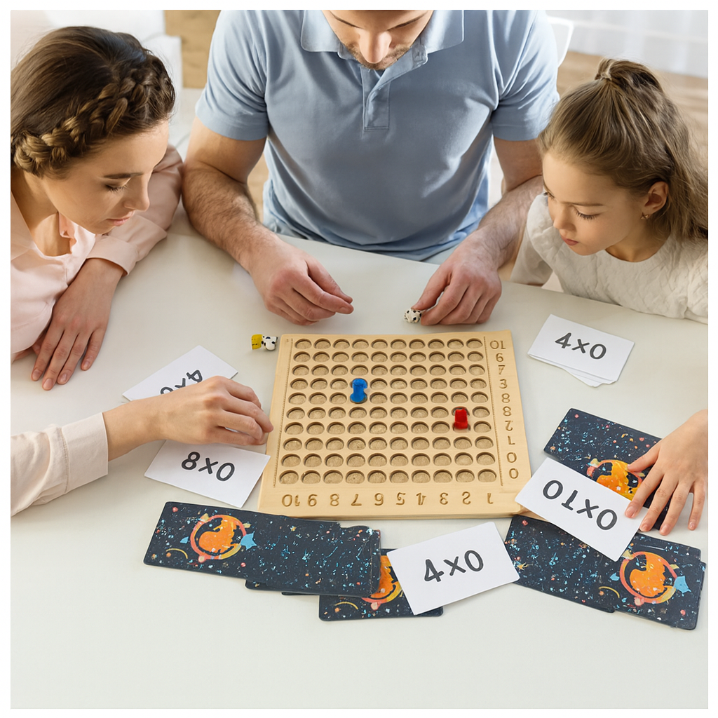 Jeu de Société de Multiplication en Bois pour Enfants – Jouet Éducatif pour Apprendre les Tables Jeux de société éducatifs Electro Paris Forfait de 2 jeux de société