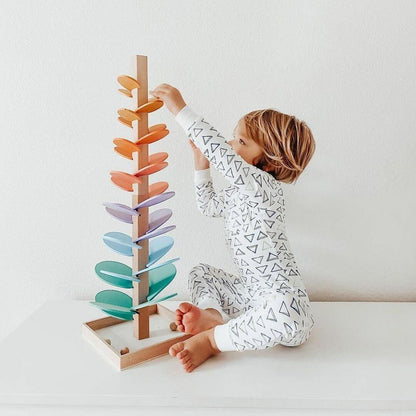 Arbre à Billes en Bois avec Feuilles Arc-en-ciel – Jouet Sonore Montessori pour Tout-Petits Jouets éducatifs Electro Paris