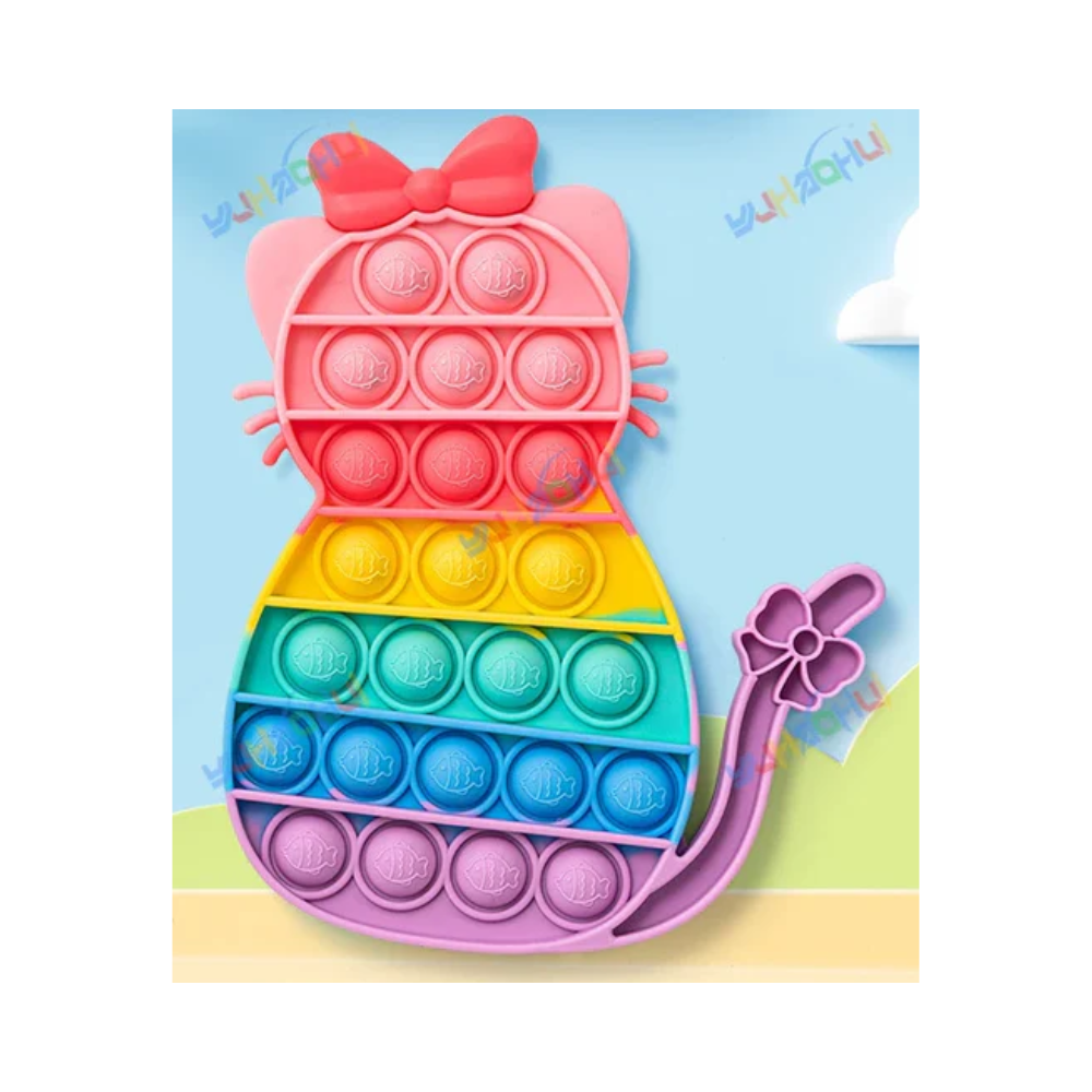 Jouet Sensoriel Push Pop Bubble – Jouet en Silicone Arc-en-ciel pour Soulager le Stress Jouets anti-stress Electro Paris 2124 Chat
