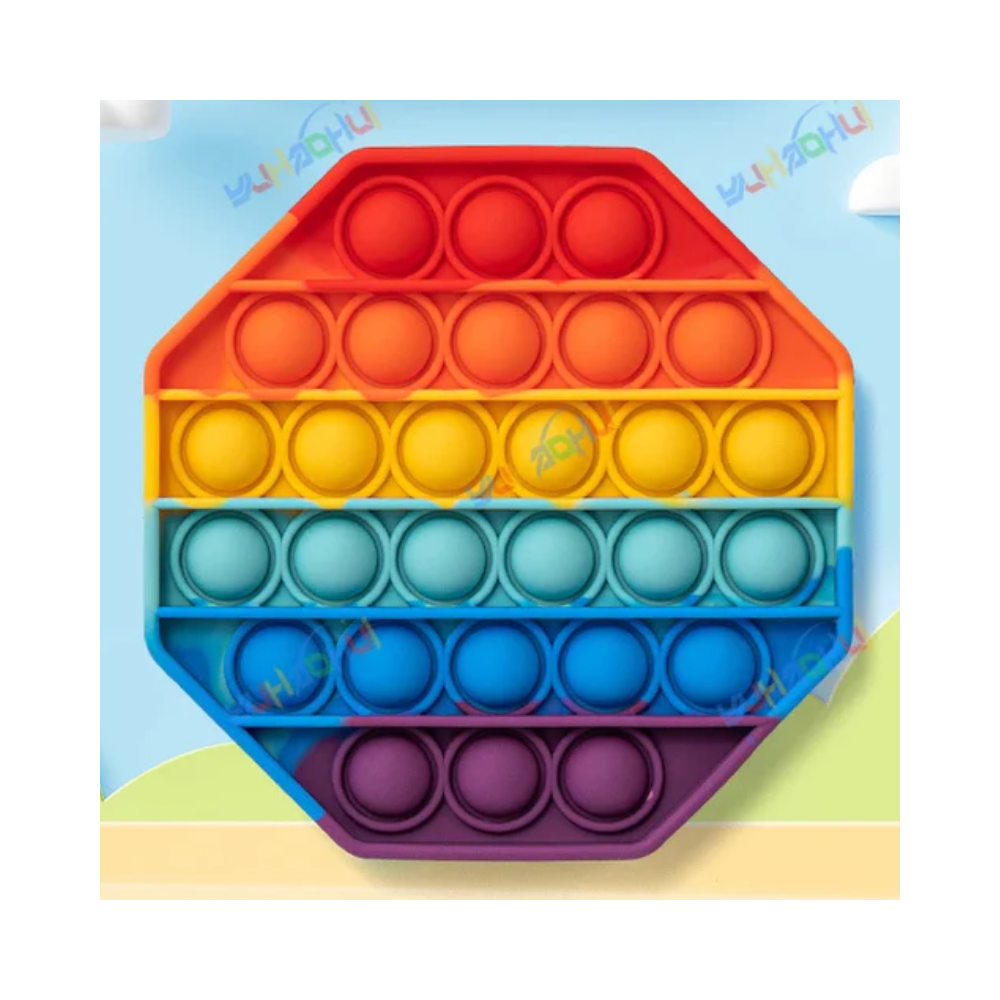 Jouet Sensoriel Push Pop Bubble – Jouet en Silicone Arc-en-ciel pour Soulager le Stress Jouets anti-stress Electro Paris 0117 Octogone