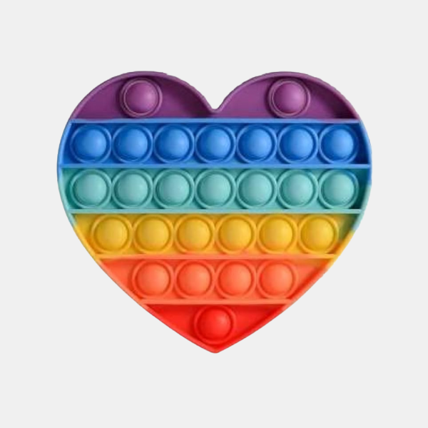 Jouet Sensoriel Push Pop Bubble – Jouet en Silicone Arc-en-ciel pour Soulager le Stress Jouets anti-stress Electro Paris 0122 Cœur