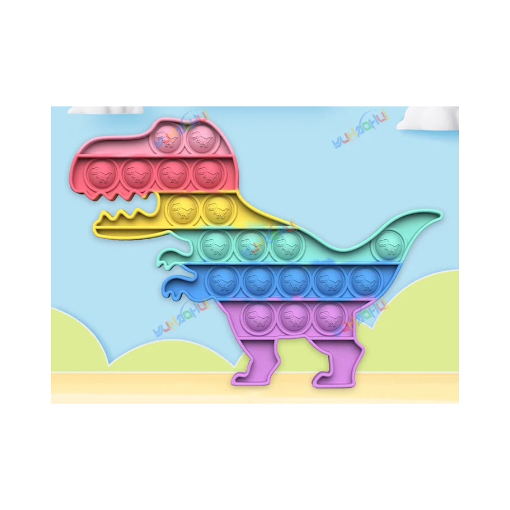 Jouet Sensoriel Push Pop Bubble – Jouet en Silicone Arc-en-ciel pour Soulager le Stress Jouets anti-stress Electro Paris 1190 Dinosaure