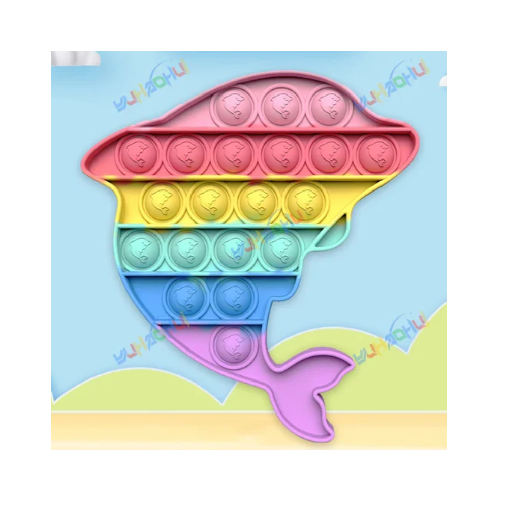 Jouet Sensoriel Push Pop Bubble – Jouet en Silicone Arc-en-ciel pour Soulager le Stress Jouets anti-stress Electro Paris 0148 Dauphin