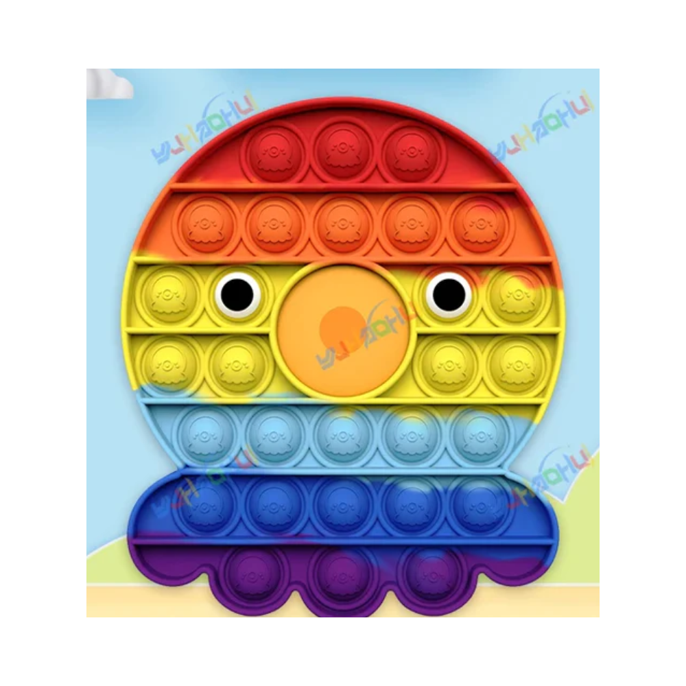 Jouet Sensoriel Push Pop Bubble – Jouet en Silicone Arc-en-ciel pour Soulager le Stress Jouets anti-stress Electro Paris 0129 Pieuvre