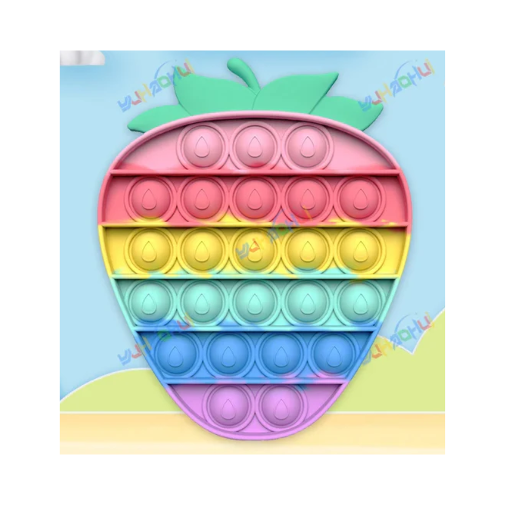 Jouet Sensoriel Push Pop Bubble – Jouet en Silicone Arc-en-ciel pour Soulager le Stress Jouets anti-stress Electro Paris 0106 Fraise