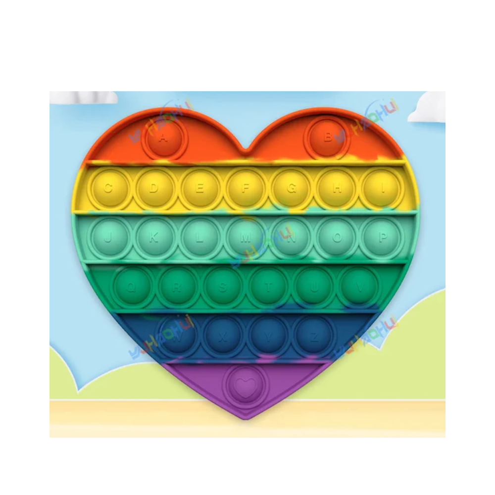 Jouet Sensoriel Push Pop Bubble – Jouet en Silicone Arc-en-ciel pour Soulager le Stress Jouets anti-stress Electro Paris 0157 Cœur