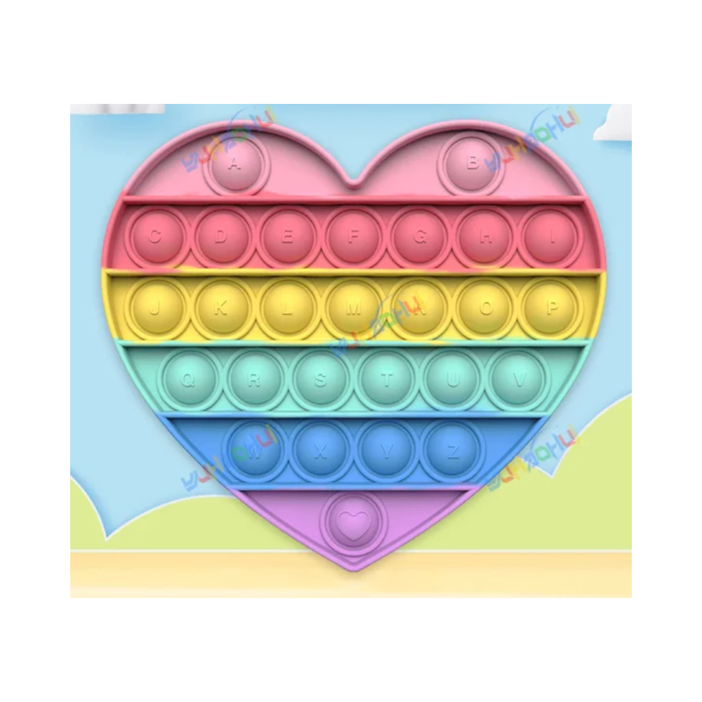 Jouet Sensoriel Push Pop Bubble – Jouet en Silicone Arc-en-ciel pour Soulager le Stress Jouets anti-stress Electro Paris 0275 Cœur