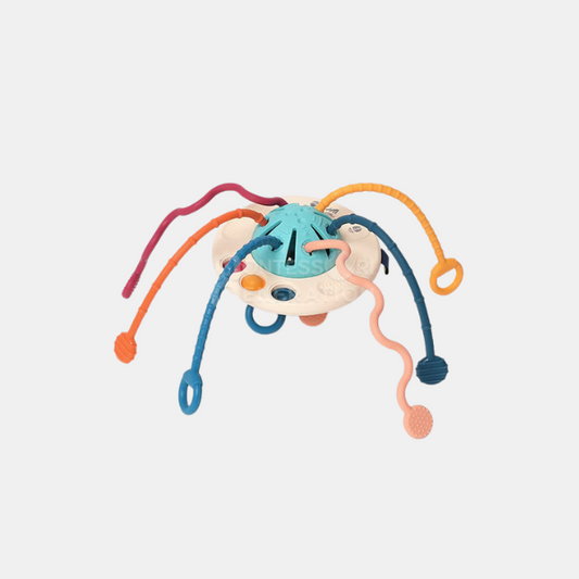 Jouet à Tirer en Silicone OVNI pour Bébés – Anneau de Dentition Sensoriel pour la Motricité et les Voyages Jouets d'apprentissage et d'éducation Electro Paris