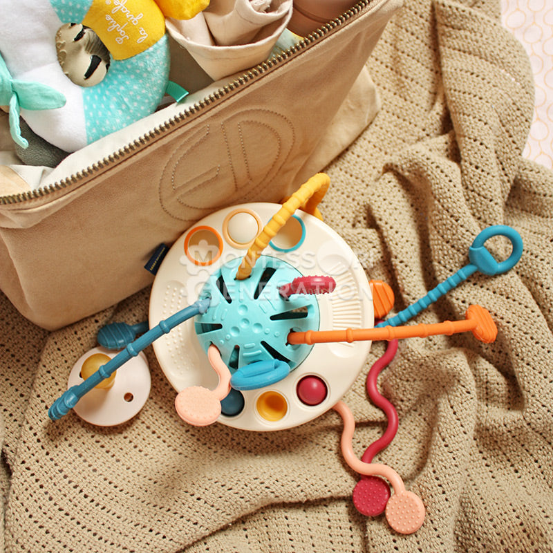 Jouet à Tirer en Silicone OVNI pour Bébés – Anneau de Dentition Sensoriel pour la Motricité et les Voyages Jouets d'apprentissage et d'éducation Electro Paris