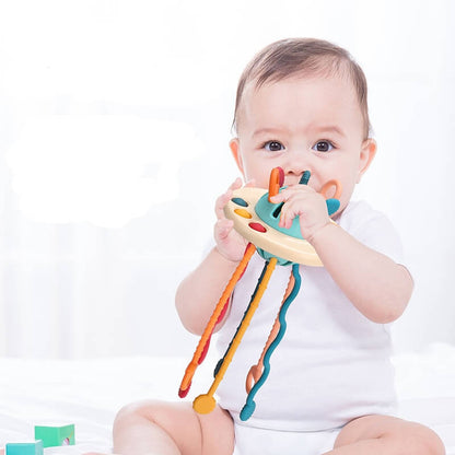 Jouet à Tirer en Silicone OVNI pour Bébés – Anneau de Dentition Sensoriel pour la Motricité et les Voyages Jouets d'apprentissage et d'éducation Electro Paris
