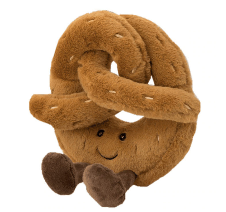 Jouet en Peluche Croissant Brezel – Doux Oreiller pour Enfants et Adultes Animaux en peluche et jouets en peluche Electro Paris Bretzel 18cm