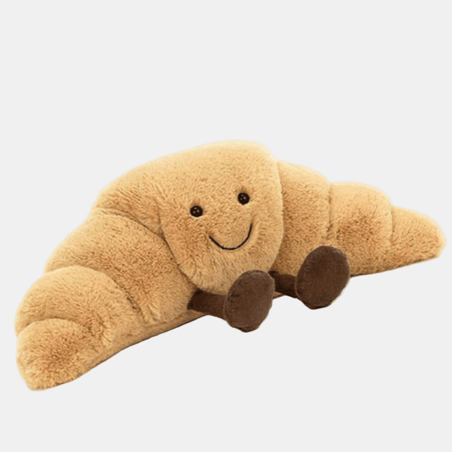 Jouet en Peluche Croissant Brezel – Doux Oreiller pour Enfants et Adultes Animaux en peluche et jouets en peluche Electro Paris Croissant (15x30cm)