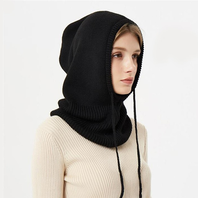 Bonnet D’Hiver En Cachemire Tricoté Pour Femme Avec Capuche Ajustable Hoodies Electro Paris