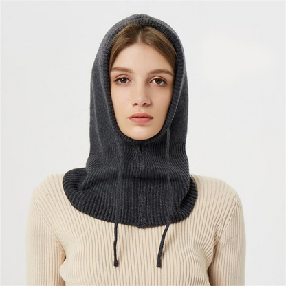 Bonnet D’Hiver En Cachemire Tricoté Pour Femme Avec Capuche Ajustable Hoodies Electro Paris Gris foncé