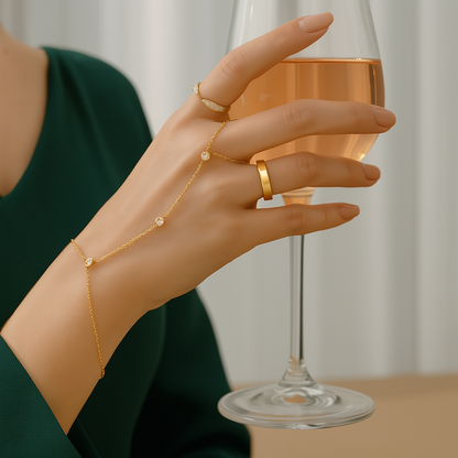 Bracelet ajustable à anneaux pour femmes avec design scintillant et personnalisation Jewelry Bracelet Chain Electro Paris