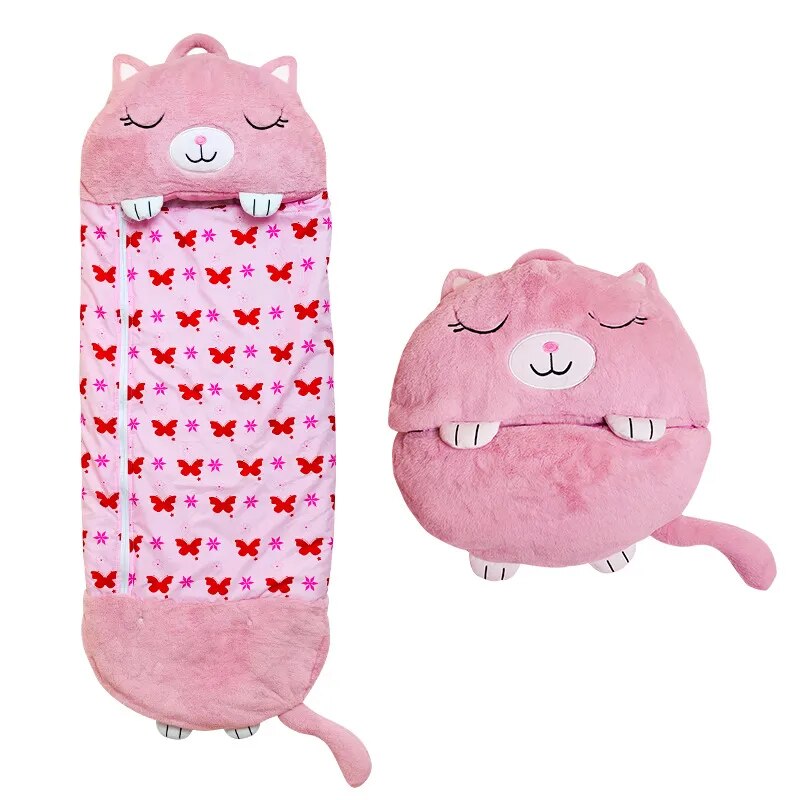 Sac De Couchage Enfant 2 En 1 – Doux, Pliable Et En Forme D’Animal Nap pillow Electro Paris Chat 135 x 50cm