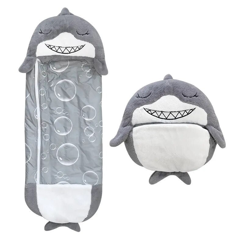 Sac De Couchage Enfant 2 En 1 – Doux, Pliable Et En Forme D’Animal Nap pillow Electro Paris Requin 135 x 50cm