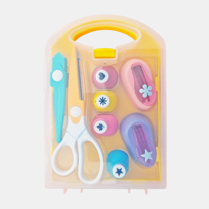 Kit Créatif DIY Enfants – Poinçons Amusants et Ciseaux de Sécurité pour Motricité Fine Fournitures d'arts et d'artisanat Electro Paris A