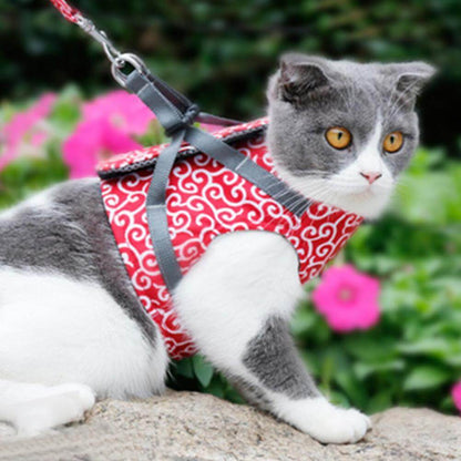 Harnais Pour Chat Anti-Fuite Avec Laisse Assortie Pour Balades Sécurisées Et Confort Optimal Pet harness Electro Paris Rouge XS