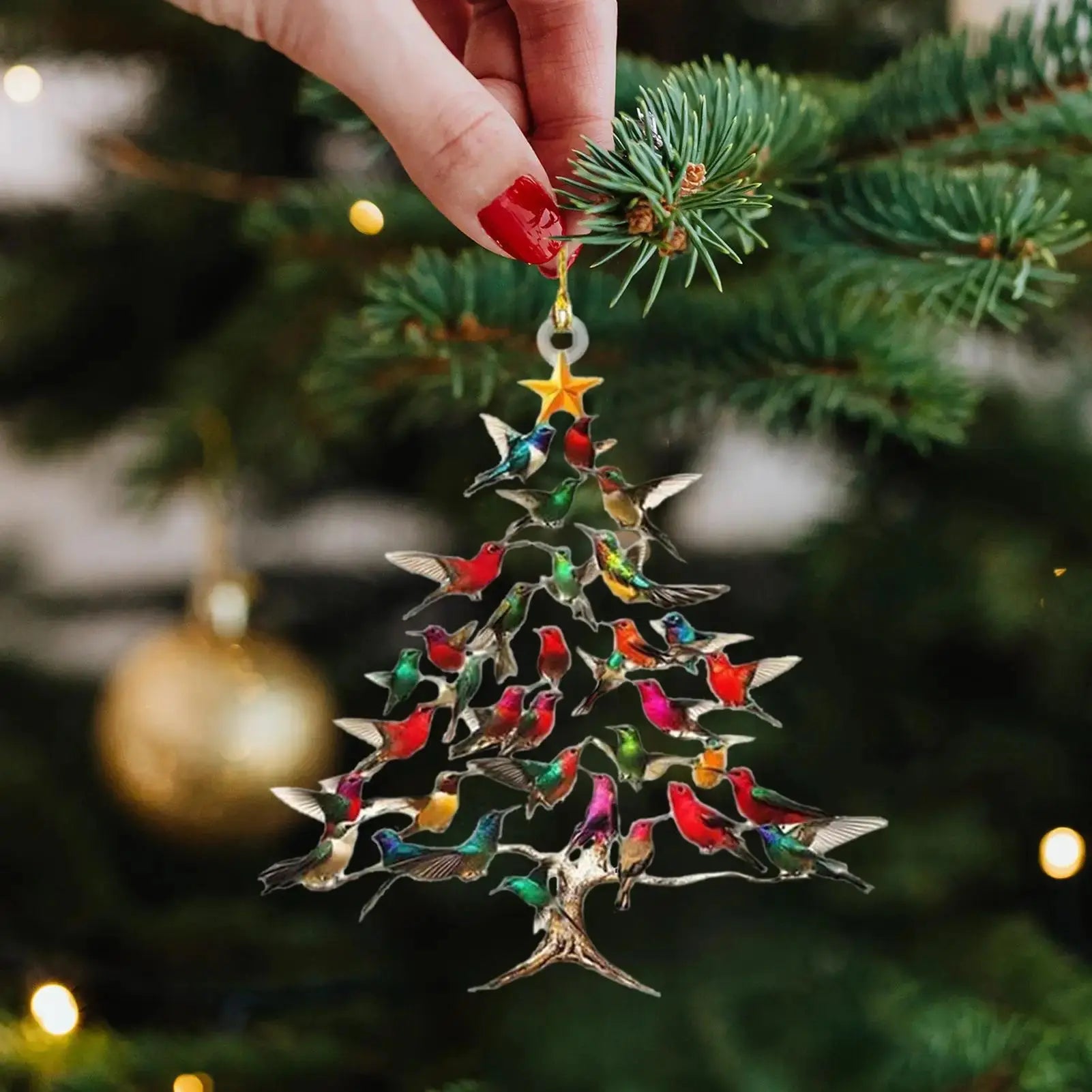 Ornements De Noël En Forme De Colibri Peints À La Main Pour Une Décoration Festive Et Lumineuse Decoration Electro Paris